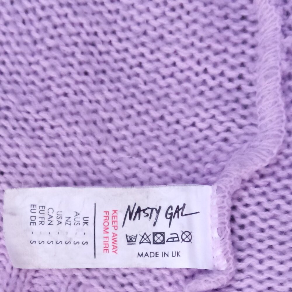 Nasty Gal cropped oversized lavender sweater sz S - Picture 8 of 12